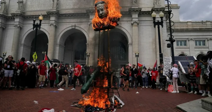 Mayhem in D.C.: Palestinian Flags Raised, U.S. Flags Burned, and Chaos Ensues